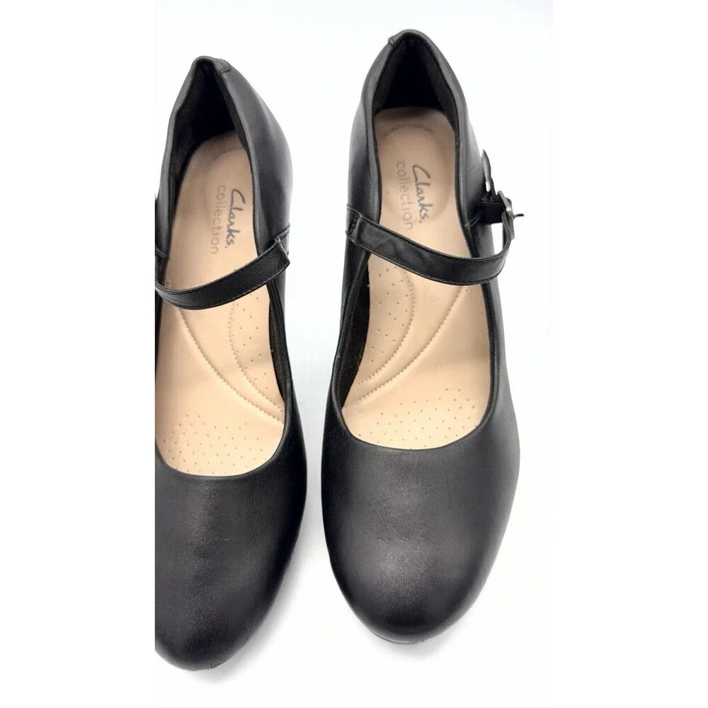 Clarks Womens Ambyr Shine Pump Heel Black Size 10M
